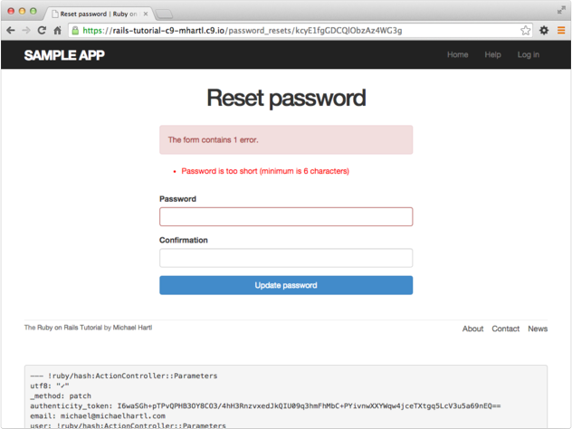 password reset failure