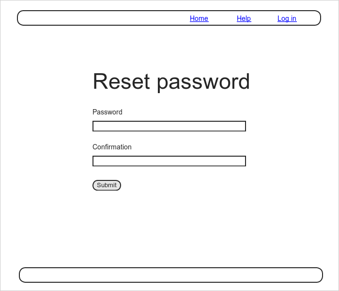 reset password form mockup