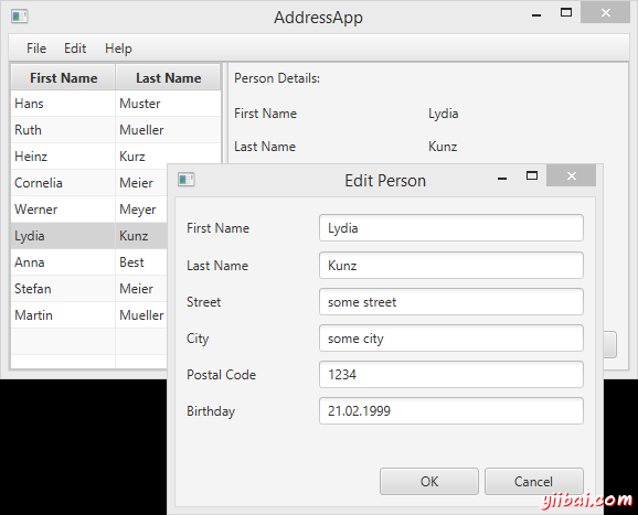 Screenshot AddressApp Part 3