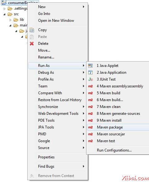 Run maven command using run as option.